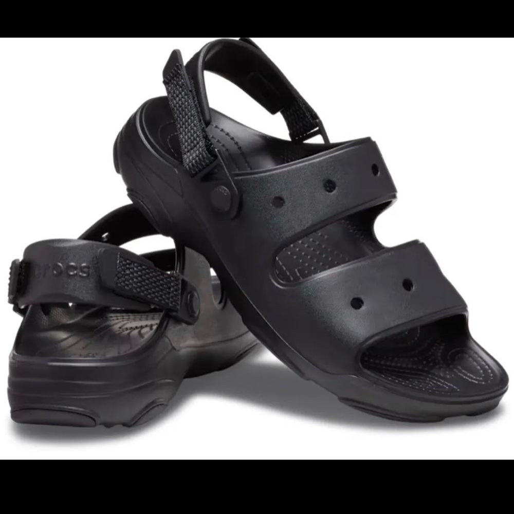 Crocs Classic All Terrain Men Clog Strap Slip On Triple Black Sandals